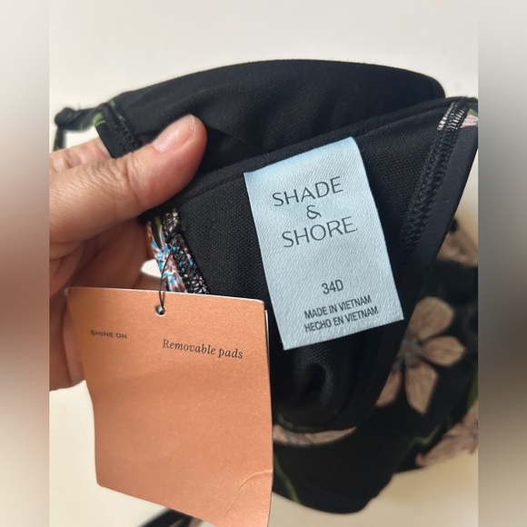 Shade and Shore Floral Bikini Top 34D NWT - Picture 3 of 6